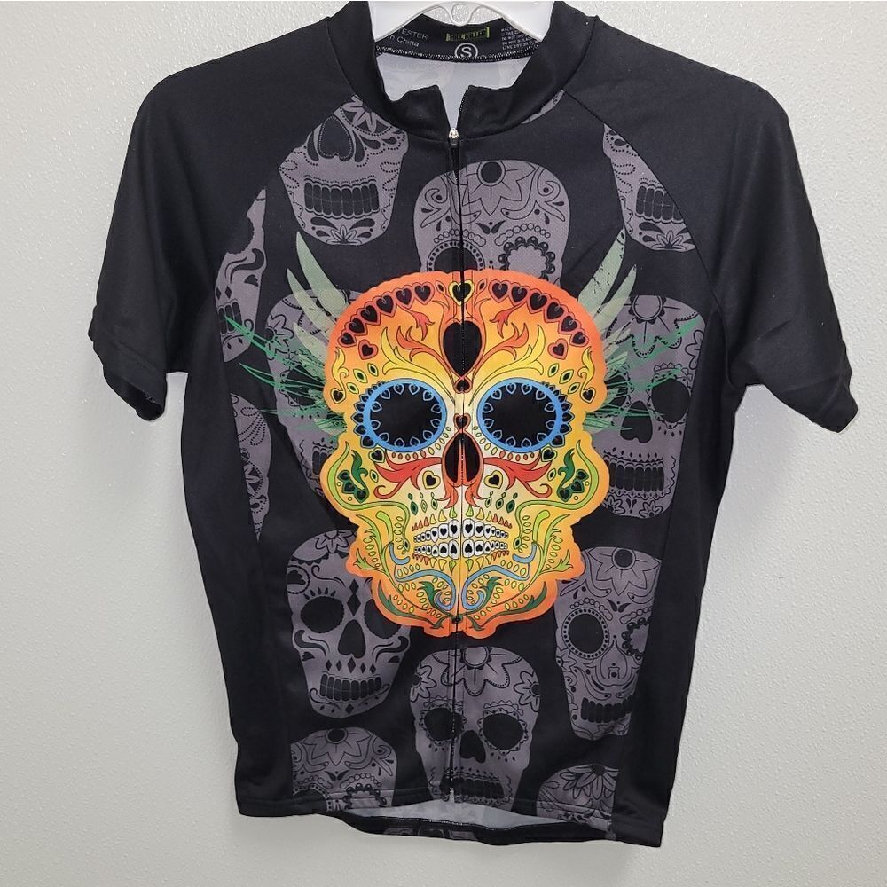 Hill Killer Skull Graphic Bike Cycling Short sleeve jersey top Small
